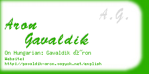 aron gavaldik business card